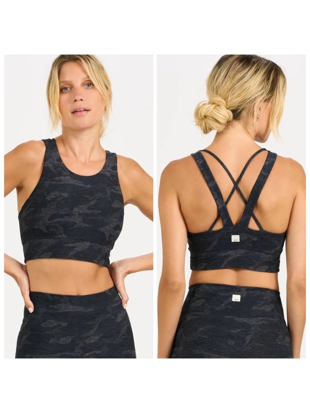 Vuori Elevation Sports Bra Black Camo Sz. Medium-B/C cup